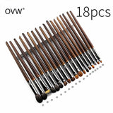 OVW Natural Goat Hair Makeup Brushes Set Professional Kit brocha maquillaje pedzle do makijazu blending smudging brush shader