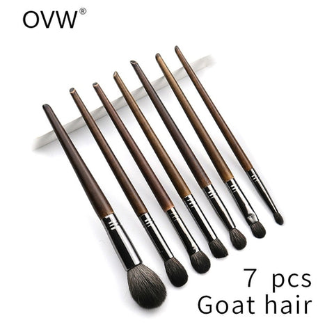 OVW Natural Goat Hair Makeup Brushes Set Professional Kit brocha maquillaje pedzle do makijazu blending smudging brush shader