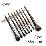 OVW Natural Goat Hair Makeup Brushes Set Professional Kit brocha maquillaje pedzle do makijazu blending smudging brush shader