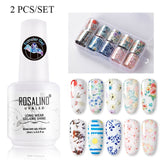 ROSALIND Transfer Gel Nail Polish Kit Need Tranfer Sticker For Manicure Nail art Set Gel lacquer Base top Coat Varnishes