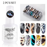 ROSALIND Transfer Gel Nail Polish Kit Need Tranfer Sticker For Manicure Nail art Set Gel lacquer Base top Coat Varnishes