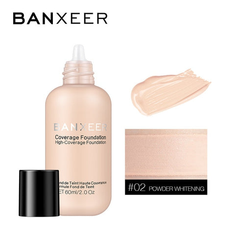 BANXEER Liquid Foundation Cream Waterproof Concealer Whitening BB Cream Primer Easy to Wear Base Face Makeup For Women