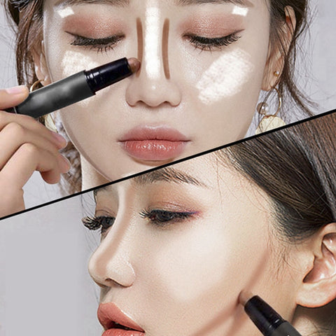 Concealer Cream Brighten Contour Bronzer Highlighter Stick Double-end Pen Foundation Bases Makeup