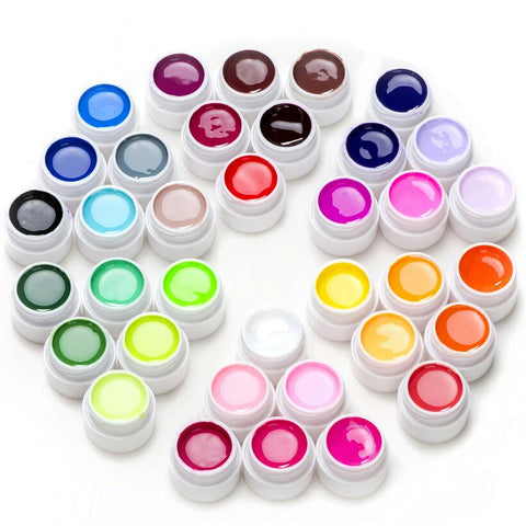 36Pcs Soak Off LED UV Gel Nail Polish Pure Color Nail UV Gel Set & Kit Semi-Permanent Nails Art Gel Lacquer