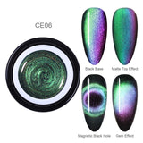 BORN PRETTY 9D Chameleon Cat Eye Nail Gel, Magnetic Soak Off UV Gel Nail Polish, Romantic Shining Gel Lacquers, 5ml Black Base