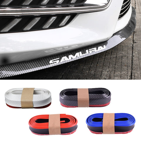 2.5M Car Bumper Protector Front Lip Carbon Fiber Rubber Car bumper Lip Mouldings Splitter Chin Body Kits Spoiler Auto Exterior