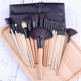 24PCs Makeup Brush Set Powder Foundation Large Eye Shadow Angled Brow Make-up Brushes Kit With a Bag Women Beauty  Cosmetic Tool