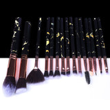 5/10/15pcs Marble Makeup Brushes Tool Natural Brush Set Kit Professional Powder Small High Quality Highlighter Lip Eyeshadow