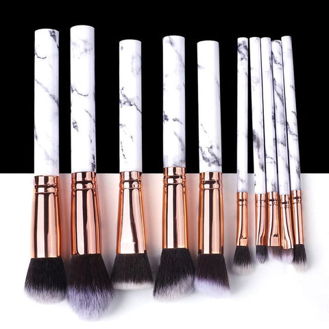 5/10/15pcs Marble Makeup Brushes Tool Natural Brush Set Kit Professional Powder Small High Quality Highlighter Lip Eyeshadow