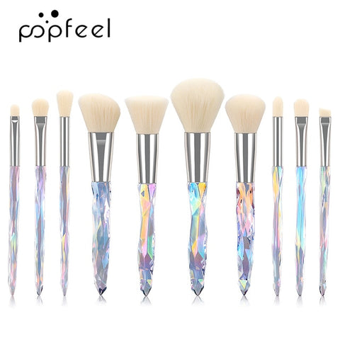 POPFEEL crystal  Makeup Brushes Sets  Foundation Powder Cosmetic Blush Eyeshadow Women Beauty Glitter Make Up Brush Tools