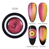 BORN PRETTY 9D Chameleon Cat Eye Nail Gel, Magnetic Soak Off UV Gel Nail Polish, Romantic Shining Gel Lacquers, 5ml Black Base