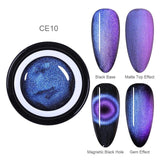 BORN PRETTY 9D Chameleon Cat Eye Nail Gel, Magnetic Soak Off UV Gel Nail Polish, Romantic Shining Gel Lacquers, 5ml Black Base