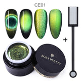 BORN PRETTY 9D Chameleon Cat Eye Nail Gel, Magnetic Soak Off UV Gel Nail Polish, Romantic Shining Gel Lacquers, 5ml Black Base