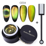 BORN PRETTY 9D Chameleon Cat Eye Nail Gel, Magnetic Soak Off UV Gel Nail Polish, Romantic Shining Gel Lacquers, 5ml Black Base