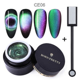 BORN PRETTY 9D Chameleon Cat Eye Nail Gel, Magnetic Soak Off UV Gel Nail Polish, Romantic Shining Gel Lacquers, 5ml Black Base