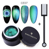 BORN PRETTY 9D Chameleon Cat Eye Nail Gel, Magnetic Soak Off UV Gel Nail Polish, Romantic Shining Gel Lacquers, 5ml Black Base