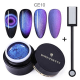 BORN PRETTY 9D Chameleon Cat Eye Nail Gel, Magnetic Soak Off UV Gel Nail Polish, Romantic Shining Gel Lacquers, 5ml Black Base