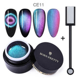 BORN PRETTY 9D Chameleon Cat Eye Nail Gel, Magnetic Soak Off UV Gel Nail Polish, Romantic Shining Gel Lacquers, 5ml Black Base