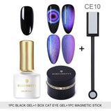 BORN PRETTY 9D Chameleon Cat Eye Nail Gel, Magnetic Soak Off UV Gel Nail Polish, Romantic Shining Gel Lacquers, 5ml Black Base