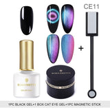 BORN PRETTY 9D Chameleon Cat Eye Nail Gel, Magnetic Soak Off UV Gel Nail Polish, Romantic Shining Gel Lacquers, 5ml Black Base