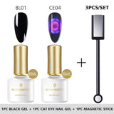 BORN PRETTY 9D Chameleon Cat Eye Nail Gel, Magnetic Soak Off UV Gel Nail Polish, Romantic Shining Gel Lacquers, 5ml Black Base