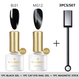 BORN PRETTY 9D Chameleon Cat Eye Nail Gel, Magnetic Soak Off UV Gel Nail Polish, Romantic Shining Gel Lacquers, 5ml Black Base