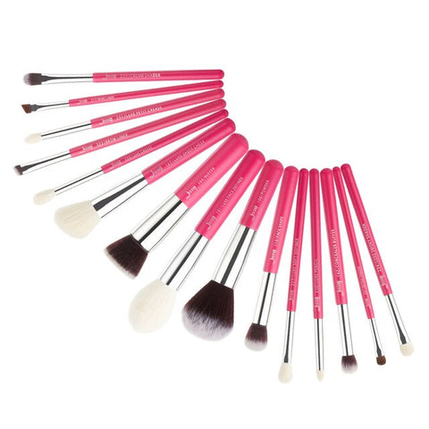 Jessup makeup brush set foundation buffer shader brush 15pcs Black/Rose gold Natural-Synthetic Hair pincel maquiagem Kit T160