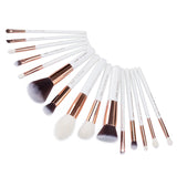 Jessup makeup brush set foundation buffer shader brush 15pcs Black/Rose gold Natural-Synthetic Hair pincel maquiagem Kit T160