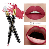 15 Color Lips Makeup Lipsticks Matte Red Black Lip Long Lasting Lip Pencil Moisturizer Liner Qibest Double-end Matt Lipstick Pen