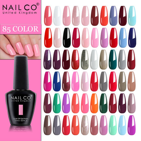 NAILCO 85 Colors Nail Gel UV LED 15ML Lacquer For Manicure Varnish Hybrid Semi Permanent Varnishes Hybrid Nails