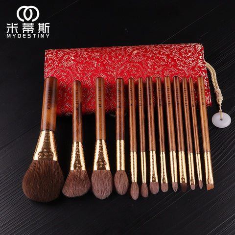 MyDestiny makeup brushes makeup tools/The Rising Sun Series 13 high quality brushes and traditional jacquard weave cosmetic bag