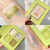 Matte Glitter Eyeshadow Palette 4 Colors Cute Animal Eye Shadow Palette Make Up Maquillaje Makeup Waterproof Lasting Shimmer TSL