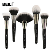 BEILI Luxury Black 2-40pcs Makeup Brushes Set Professional make up brushes set  Natural hair Powder Foundation Contour Fan