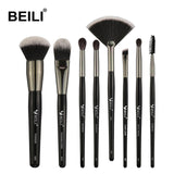 BEILI Luxury Black 2-40pcs Makeup Brushes Set Professional make up brushes set  Natural hair Powder Foundation Contour Fan