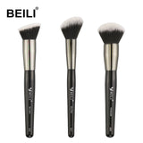 BEILI Luxury Black 2-40pcs Makeup Brushes Set Professional make up brushes set  Natural hair Powder Foundation Contour Fan