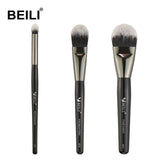 BEILI Luxury Black 2-40pcs Makeup Brushes Set Professional make up brushes set  Natural hair Powder Foundation Contour Fan