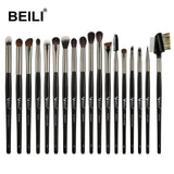 BEILI Luxury Black 2-40pcs Makeup Brushes Set Professional make up brushes set  Natural hair Powder Foundation Contour Fan