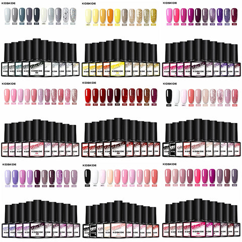 KOSKOE 8ML Nail Polish Gel Varnish For Manicures 120 Colors UV Gel Nail Purple Pink Glitter Holographics Soak Off UV Nail Gel