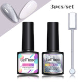 LEMOOC Spar Cat Eye Gel Soak Off Shining Chameleon Lacquers Glitter Bright Silver UV Gel Polish Magnetic Nail Art Varnishes