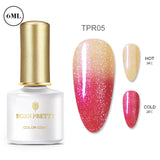 BORN PRETTY Gel Nail Polish Micas Shining Glitter Thermal Sensitive Color Changing Nail Gel 6ml Soak Off UV Gel Base Top Coat