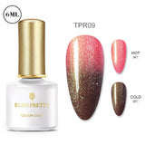 BORN PRETTY Gel Nail Polish Micas Shining Glitter Thermal Sensitive Color Changing Nail Gel 6ml Soak Off UV Gel Base Top Coat