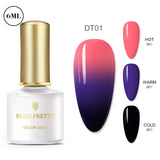 BORN PRETTY Gel Nail Polish Micas Shining Glitter Thermal Sensitive Color Changing Nail Gel 6ml Soak Off UV Gel Base Top Coat