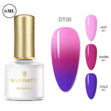 BORN PRETTY Gel Nail Polish Micas Shining Glitter Thermal Sensitive Color Changing Nail Gel 6ml Soak Off UV Gel Base Top Coat