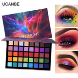 UCANBE Spotlight 40 Color Eye Shadow Palette Colorful Artist Shimmer Glitter Matte Pigmented Powder Pressed Eyeshadow Makeup Kit