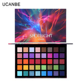 UCANBE Spotlight 40 Color Eye Shadow Palette Colorful Artist Shimmer Glitter Matte Pigmented Powder Pressed Eyeshadow Makeup Kit