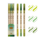 3pcs Retro color Brush Marker Pens Set Dual side Fine Liner Water Based Ink Blendable Watercolor Art Paint Drawing School F133