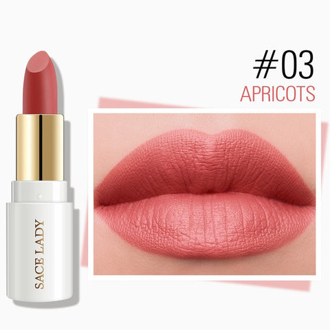 SACE LADY Matte Lipstick Makeup Waterproof Silky Lip Stick Long Lasting Moisture Lipsticks Red Lips 12 Colors Cosmetic Wholesale