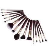 Jessup makeup brush set foundation buffer shader brush 15pcs Black/Rose gold Natural-Synthetic Hair pincel maquiagem Kit T160