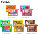 UCANBE Sweet Party Eyeshadow Pallete Neon Makeup Palette 15 Shimmer Glitter Matte Shades Matellic Nude Blendable Pigment Powder