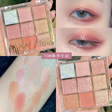 Miss lara Fashion eyeshadow palette 9 Colors Matte EyeShadow  Glitter eye shadow MakeUp Shimmer and  Diamond Eye  Cosmetics